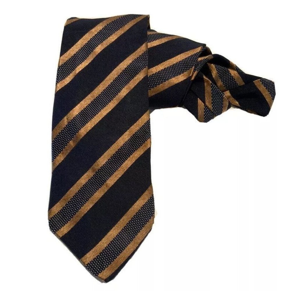 CORNELIANI Blue Striped Silk Blend Tie ITALY 58.2"/ 3.5" GC